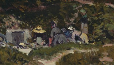 Mujeres lavando (detalle) de Alfred Sisley